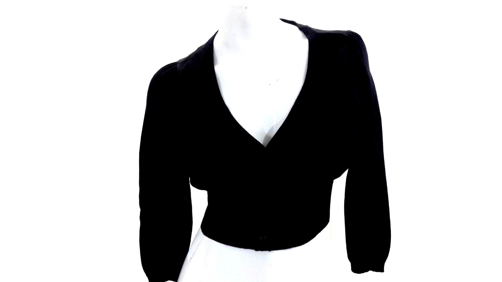 womens black cropped cardigan